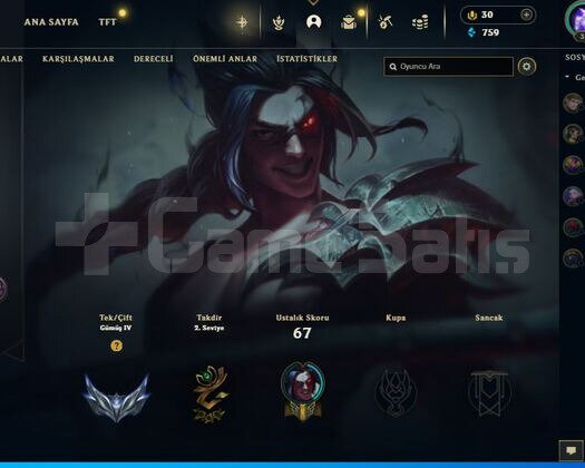 LoL Gümüş Orta seviye Hesap