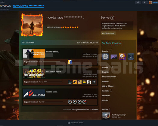 DOLU UYGUN FİYATA STEAM HESABI