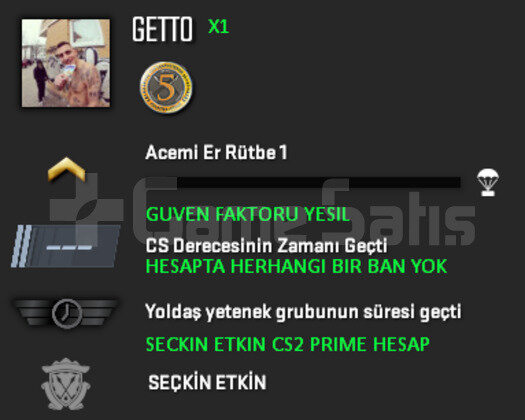 CS2 PRIME GUVEN FAKTORU YESIL