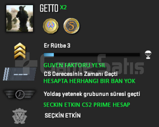 CS2 PRIME GUVEN FAKTORU YESIL