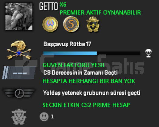 PREMIER ACIK | CSGO PRIME | GUVEN FAKTORU YESIL