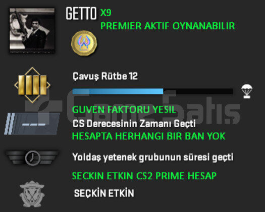PREMIER ACIK | CSGO PRIME | GUVEN FAKTORU YESIL
