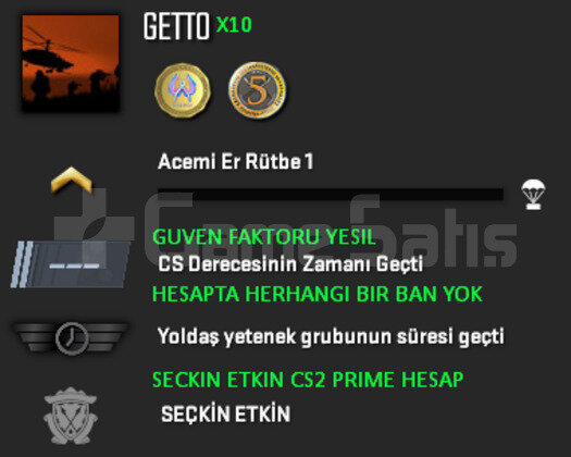 CS2 PRIME GUVEN FAKTORU YESIL