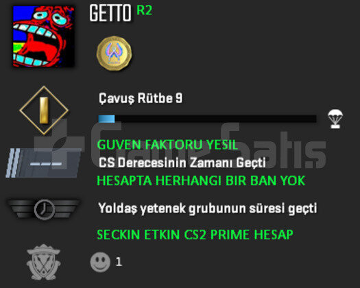 CS2 PRIME GUVEN FAKTORU YESIL