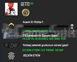 CS2 PRIME GUVEN FAKTORU YESIL