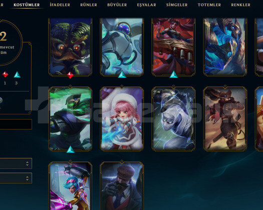 TR Zümrüt 4 | 12 Kostüm - 48 Hero | LoL Hesap