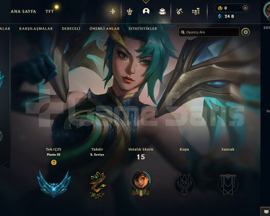 EUW Plat 3 | 1 Kostüm - 26 Hero | LoL Hesap
