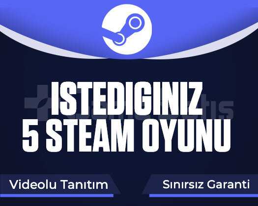 İstediğiniz 5 Steam Oyunu Garanti + Destek + Video