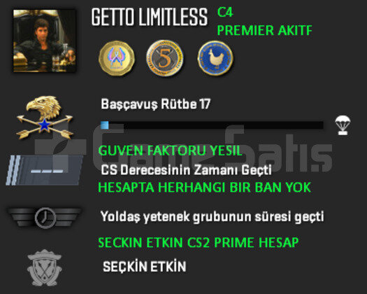 PREMIER ACIK | CSGO PRIME | GUVEN FAKTORU YESIL