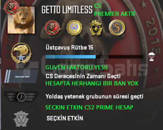 PREMIER ACIK | CSGO PRIME | GUVEN FAKTORU YESIL