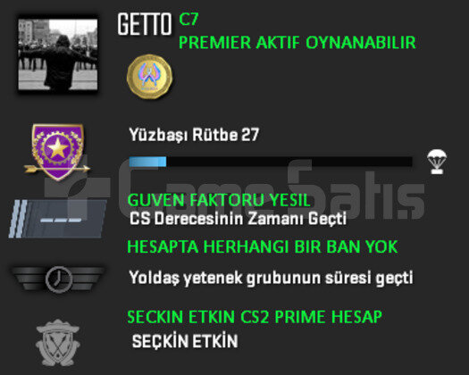 PREMIER ACIK | CSGO PRIME | GUVEN FAKTORU YESIL