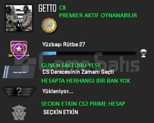 PREMIER ACIK | CSGO PRIME | GUVEN FAKTORU YESIL