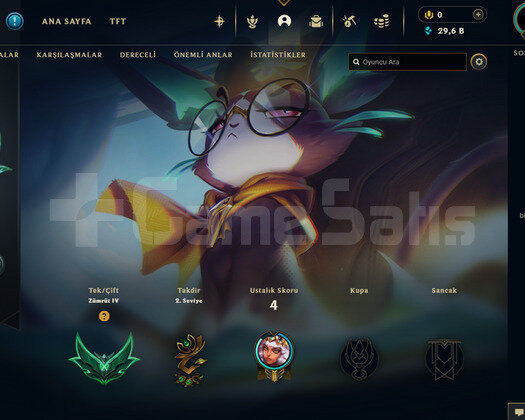 EUW Zümrüt 4 | 1 Kostüm - 26 Hero | LoL Hesap