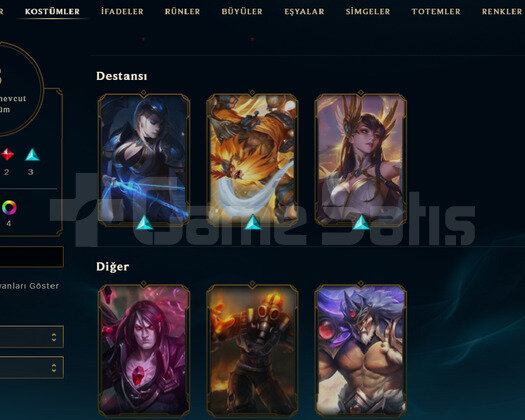 EUW Zümrüt 3 | 8 Kostüm - 38 Hero | LoL Hesap