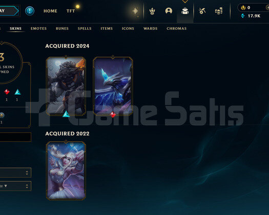 EUW Gold 1 | 3 Kostüm - 17K Mö | LoL Hesap