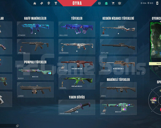 Skinli Valorant Hesabı + 9.589 VP