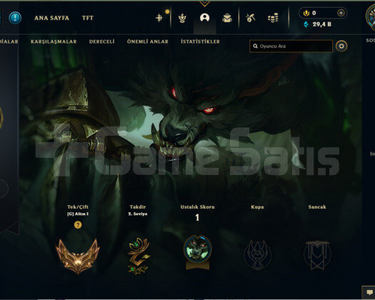 Gold 1 Ashe Skinli EUW FRESH ACC