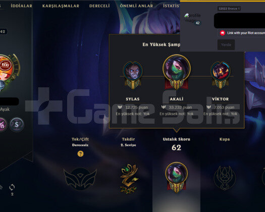 34 ŞAMPİYON DOLU GANİMETLİ LOL HESABI
