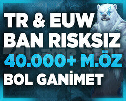 TR-EUW BAN RİSKSİZ 40-75K MAVİ ÖZ 30 LVL UNRANKED