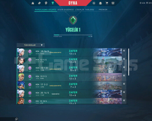 Yücelik 1 yüksek mmr fresh hesap