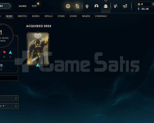TR Plat 1 | 1 Kostüm - 33K Mö | LoL Hesap