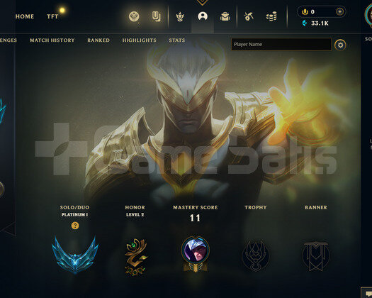 TR Plat 1 | 1 Kostüm - 33K Mö | LoL Hesap