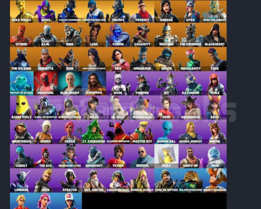 Fortnite 75 Skin Gold Midas Hesap