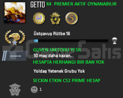 PREMIER AKTIF CS2 PRIME | 3 MADALYA | YESIL FAKTOR