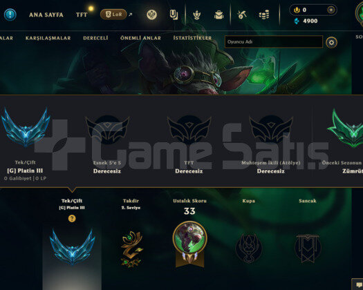 TR GEÇEN SEZON ZÜMRÜT PLAT3 HESAP VE 2 SKİN