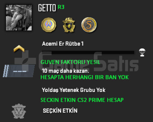 3 MADALYA | CS2 PRIME | GUVEN FAKTORU YESIL