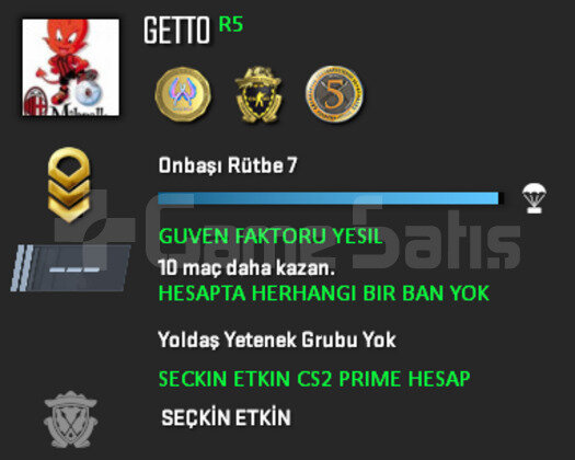 3 MADALYA | CS2 PRIME | GUVEN FAKTORU YESIL