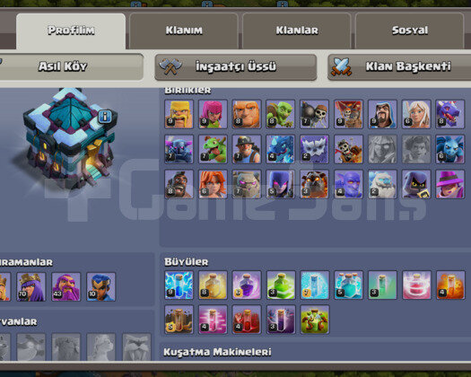 70 LVL OKÇU | 63 LVL BARBAR | 13. BB Full Hesap
