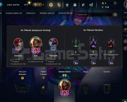 EUW UNRANKED 62 LV 7 KOSTÜM GANİMETİ ÇOK DOLU