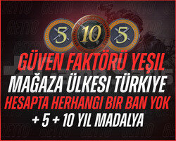 10 + 5 YIL TECRÜBE JETONLU MAĞAZA TR CS2 HESAP