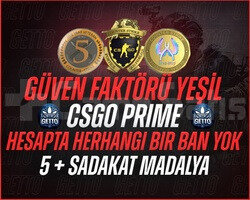 CS2 Prime | 3 Madalya | Yeşil Faktör + Garanti