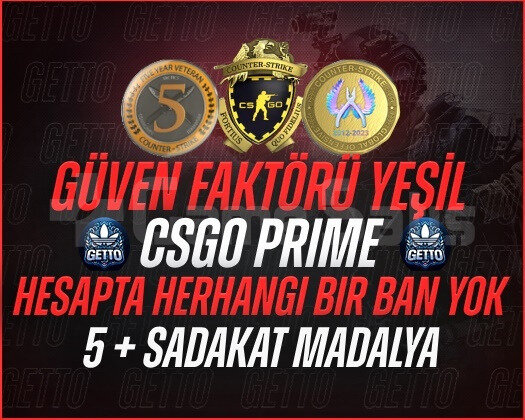 CS2 Prime | 3 Madalya | Yeşil Faktör + Garanti