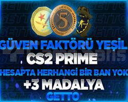 CS2 Prime | 3 Madalya | Yeşil Faktör + Garanti