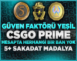 CS2 Prime | 3 Madalya | Yeşil Faktör + Garanti