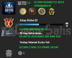 CS2 Prime | 4 Madalya | Yeşil Faktör + Garanti