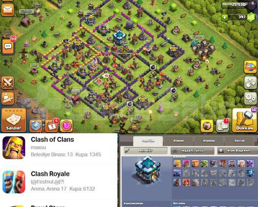 CR 37 LVL 14 LVL KARTLAR -CoC 13TH-BrStars 57 LVL