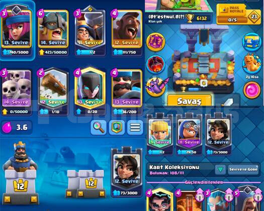 CR 37 LVL 14 LVL KARTLAR -CoC 13TH-BrStars 57 LVL