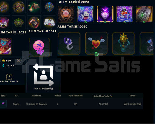 2020 KURULUM HANDMADE LOL HESABI - 650RP+XP BOOST