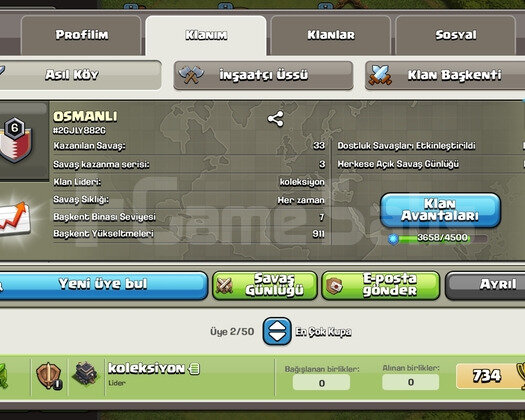 6 Seviye klan, 7 SEVİYE başkent