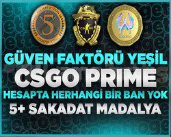 CS2 Prime | 3 Madalya | Yeşil Faktör + Garanti