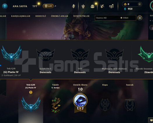 TR GEÇEN SEZON ZÜMRÜT PLAT 4 FRESH HESAP