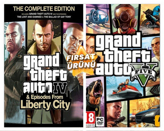 GTA 5 + GTA 4 THE COMPLETE EDİTİON + GARANTİ