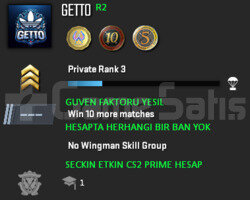 CS2 Prime | 3 Madalya | Yeşil Faktör + Garanti R2
