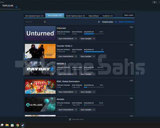 CS GO SEÇKİN BANSIZ +1700 SAAT +PAYDAY 2