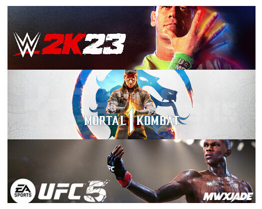 EA Sports UFC 5 + Mortal Kombat 1 + WWE 2K23