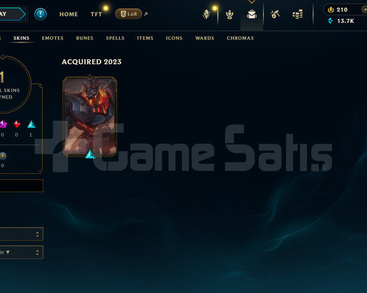 TR Unranked | 1 Kostüm - 13K Mö | LoL Hesap